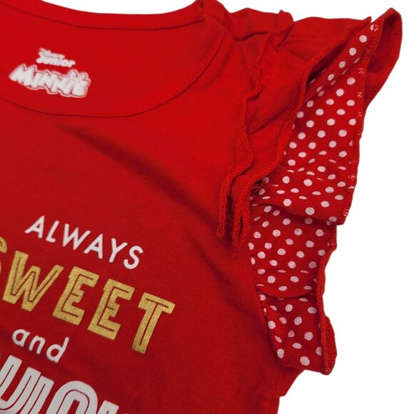 Disney Girls' 2-Piece Outfit Minnie Mouse Red Top & Ruffled Skirt Set Size 6 - Picture 4 of 11